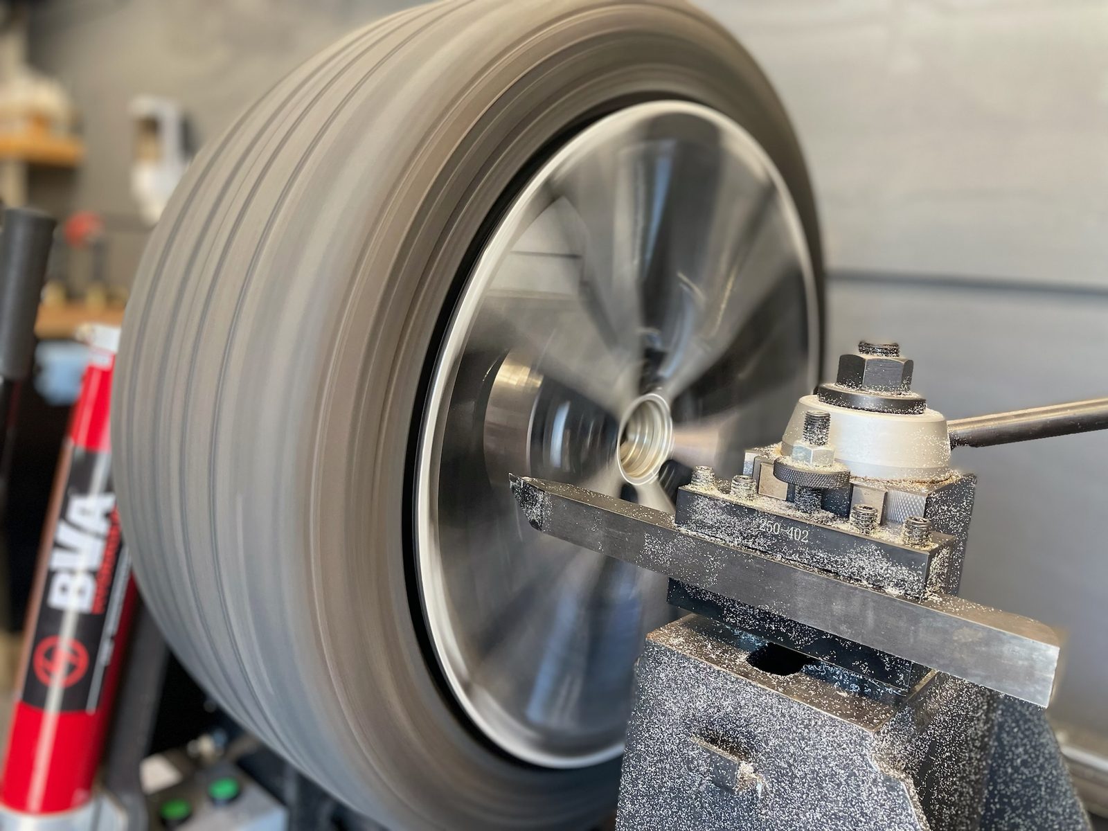 Diamond-cut CNC wheel face finish detail showing machined alloy wheel in North Little Rock Arkansas